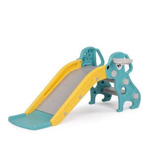 Chipolino Kinderrutsche Welpe 116 cm Rutschlänge Basketballkorb Ball ab 1 Jahr grün 