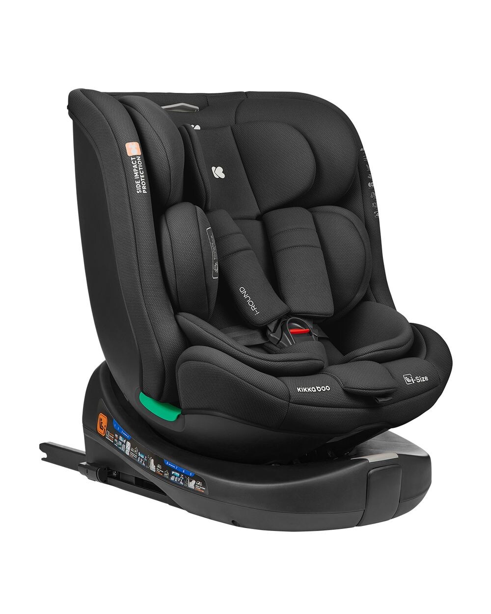 Kikka boo Kindersitz i-Round i-Size (40-150cm) Isofix, 360-Grad-Drehung, Gurt schwarz
