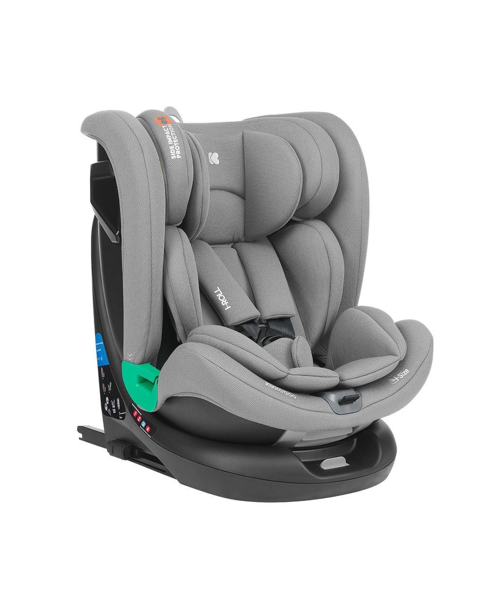 Kikka boo Kindersitz i-Roll i-Size (40-150cm) Isofix 360-Grad-Drehung Kopfst&uuml;tze hellgrau 