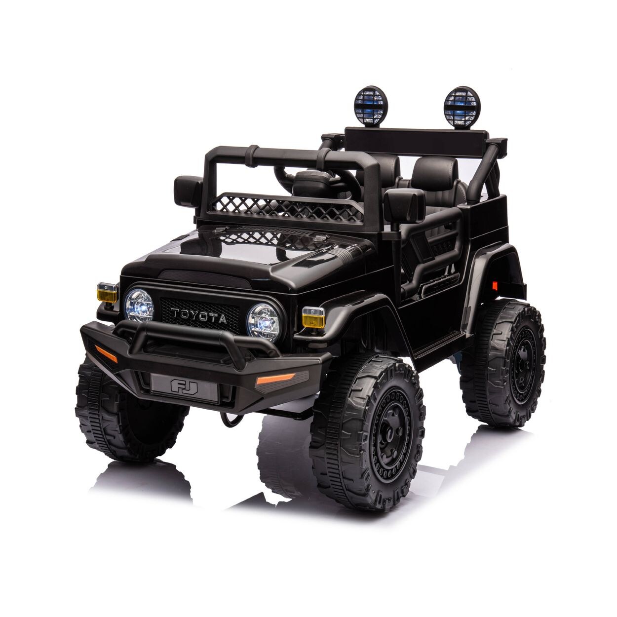 Kinderelektroauto SUV Toyota FJ Cruiser EVA-Reifen Musik LED-Lichter schwarz