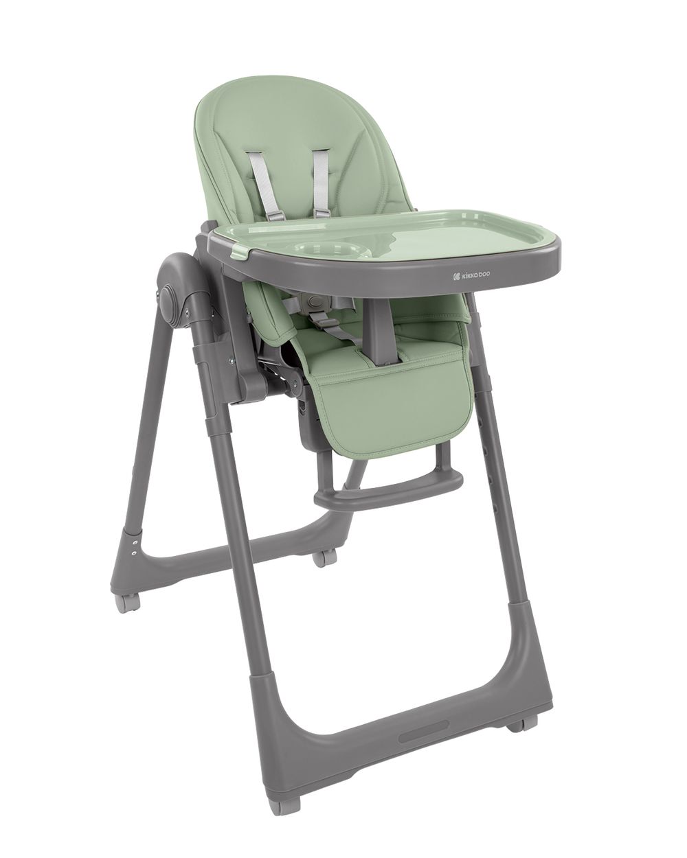 Kikka boo Kinderhochstuhl Pastello 2 klappbar h&ouml;henverstellbar Ablagefach R&auml;der gr&uuml;n 