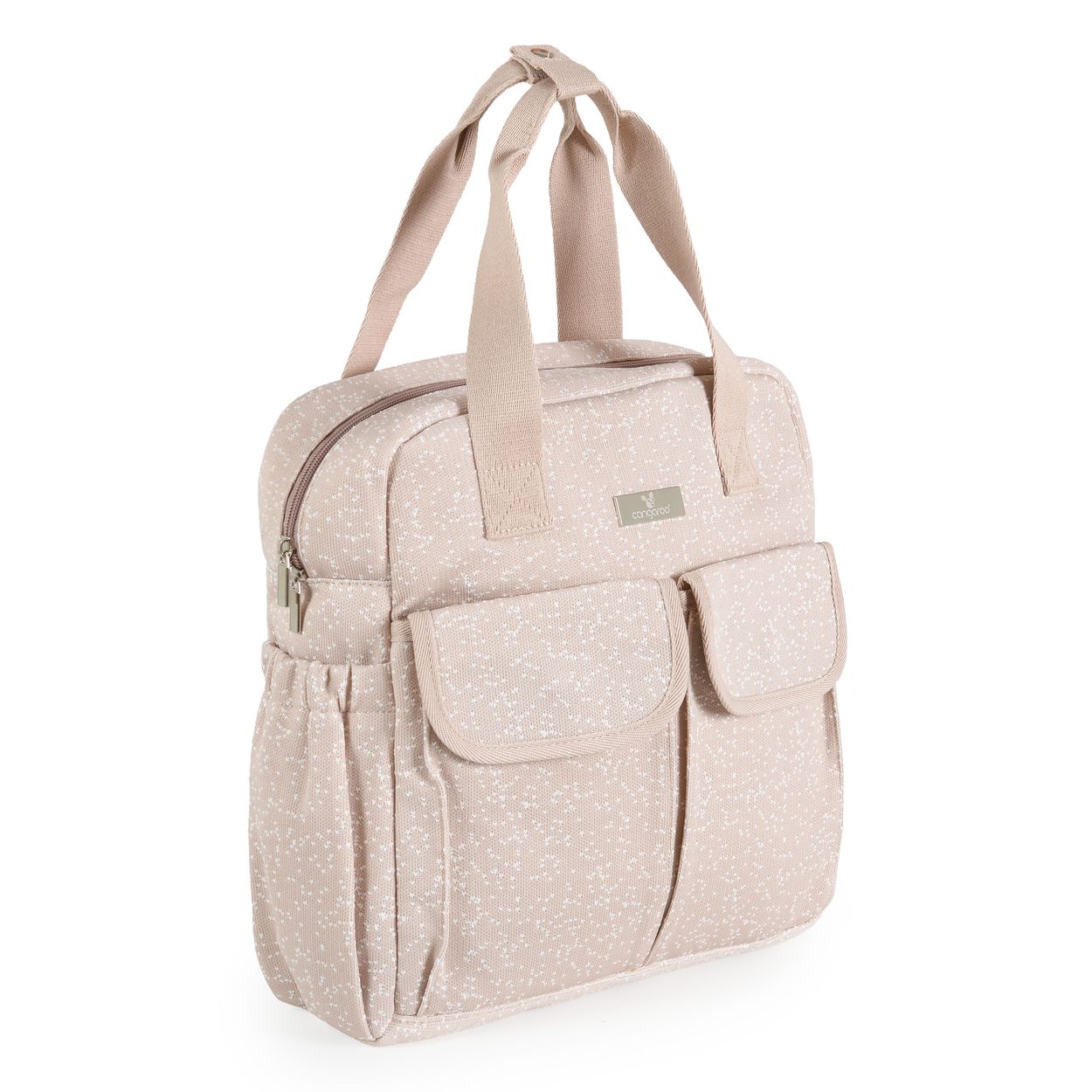 Cangaroo Wickeltasche Mivida Clips Wickelunterlage Rei&szlig;verschluss Schultergurte beige 