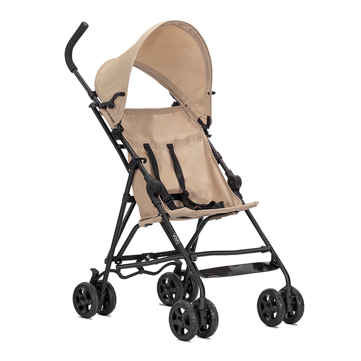 Kinderwagen Buggy Vaya verstellbares Sonnendach, klappbar, Fußstütze beige/braun