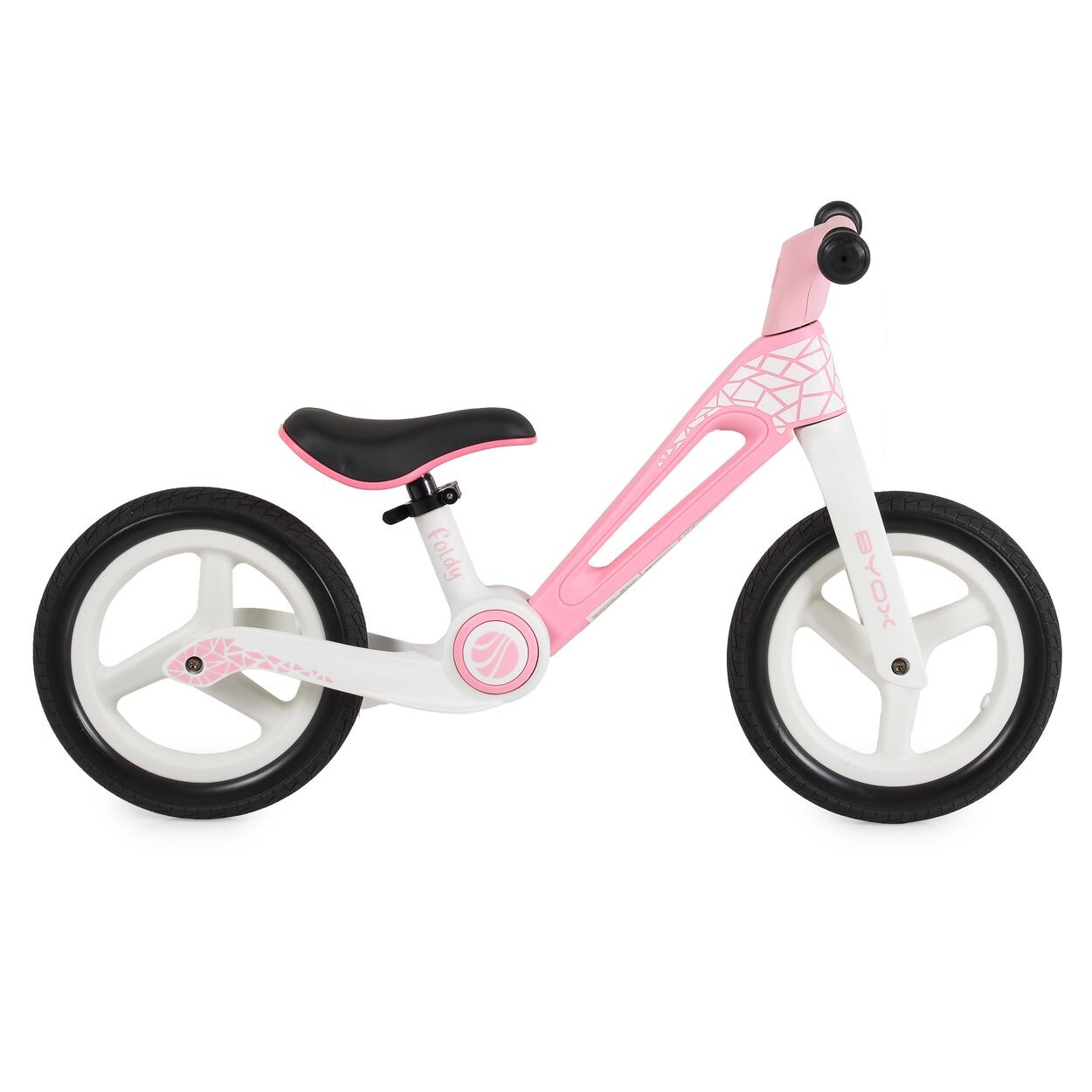 Laufrad Foldy 12 Zoll, PU-Reifen, klappbar, verstellbarer Sitz, bis  rosa