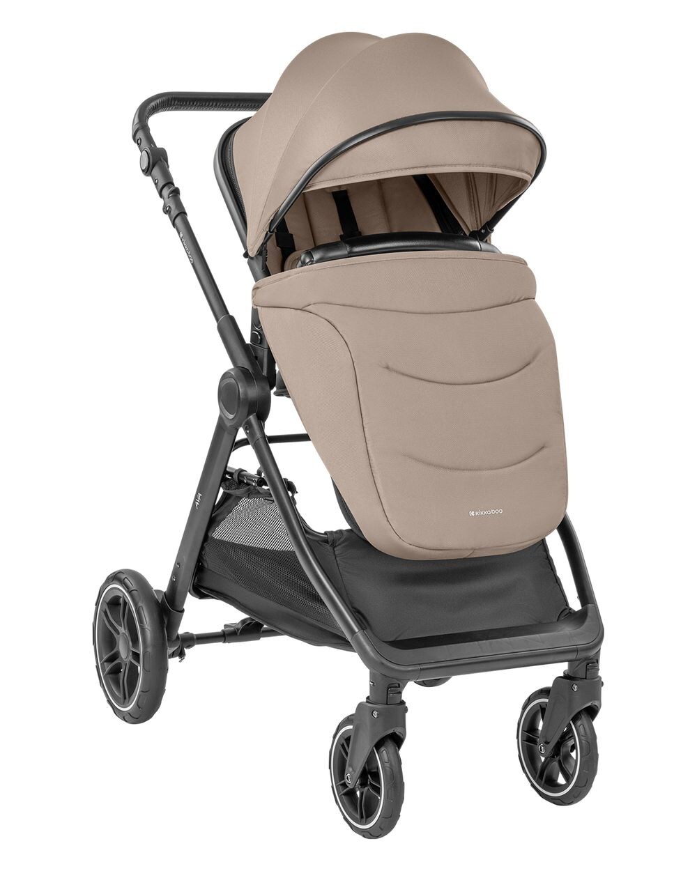 Kikka boo Kombikinderwagen Ava 3 in 1 Babywanne, Babyschale, Gummiräder, Tasche beige