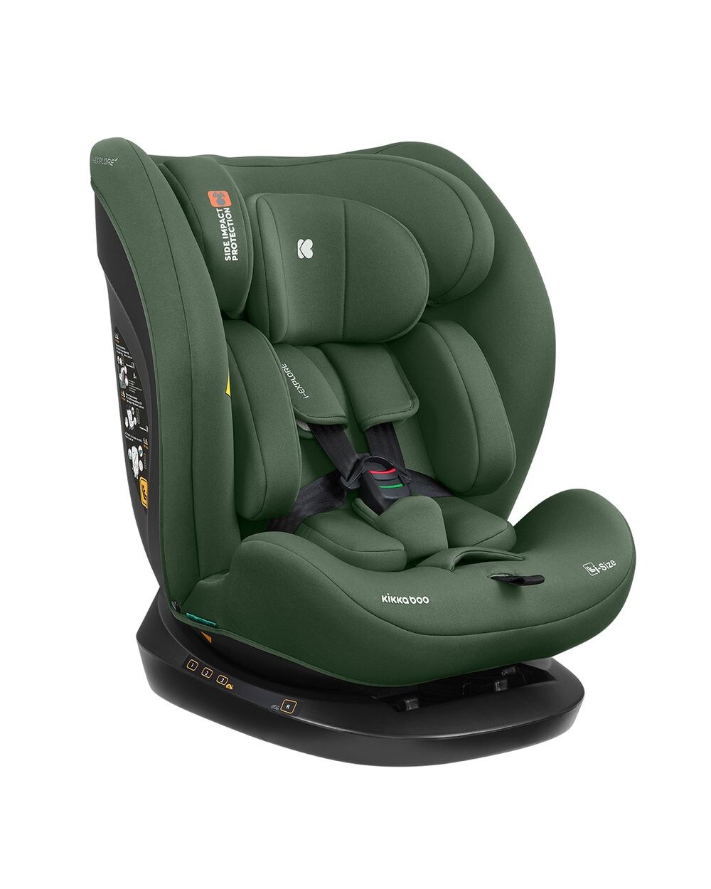 Kikkaboo Kindersitz i-Explore i-Size (40 - 150 cm) verstellbare Kopfstütze, Gurt grün