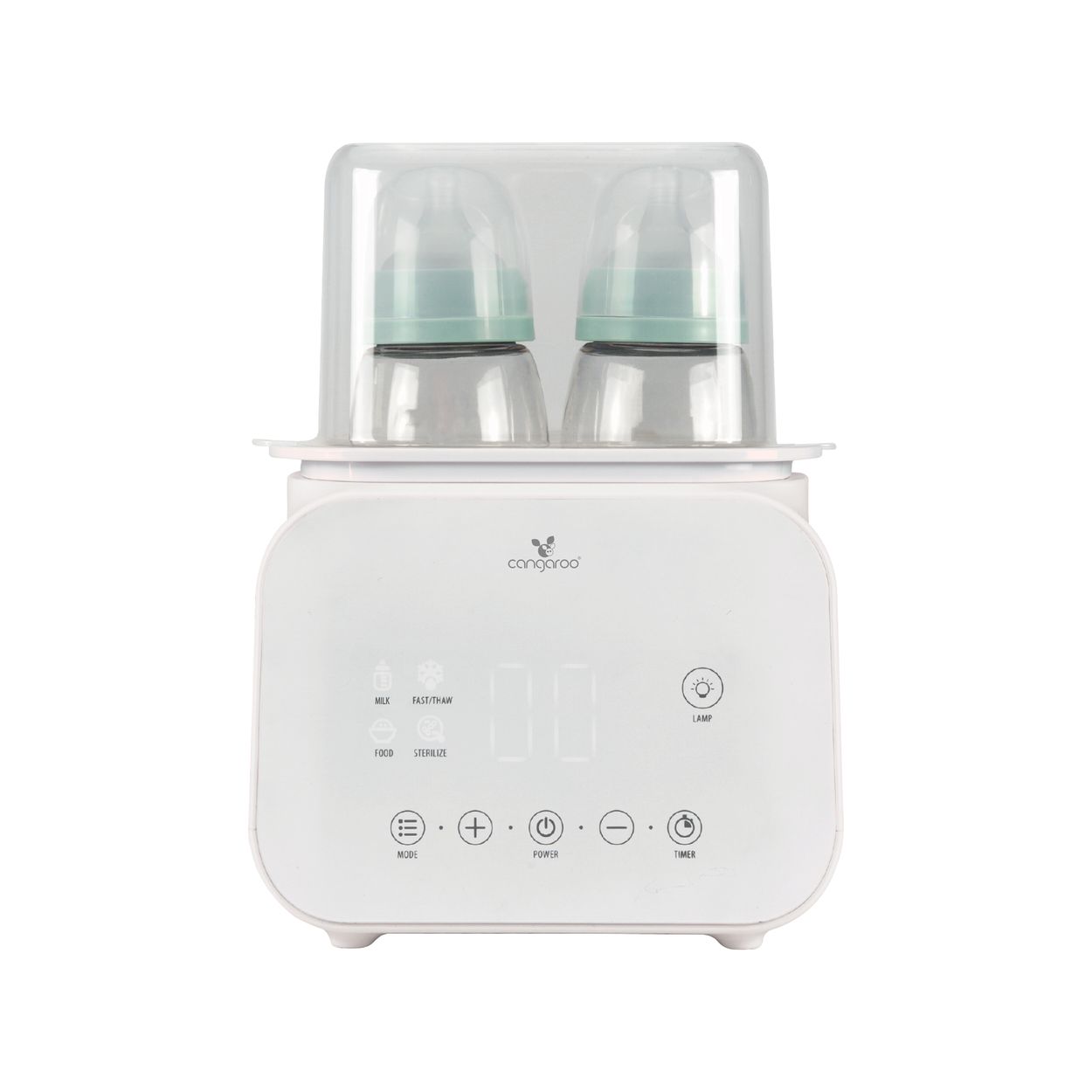 Cangaroo Flaschenw&auml;rmer 4 in 1 Tummy Erw&auml;rmen Aufw&auml;rmen Auftauen Sterilisieren wei&szlig; 