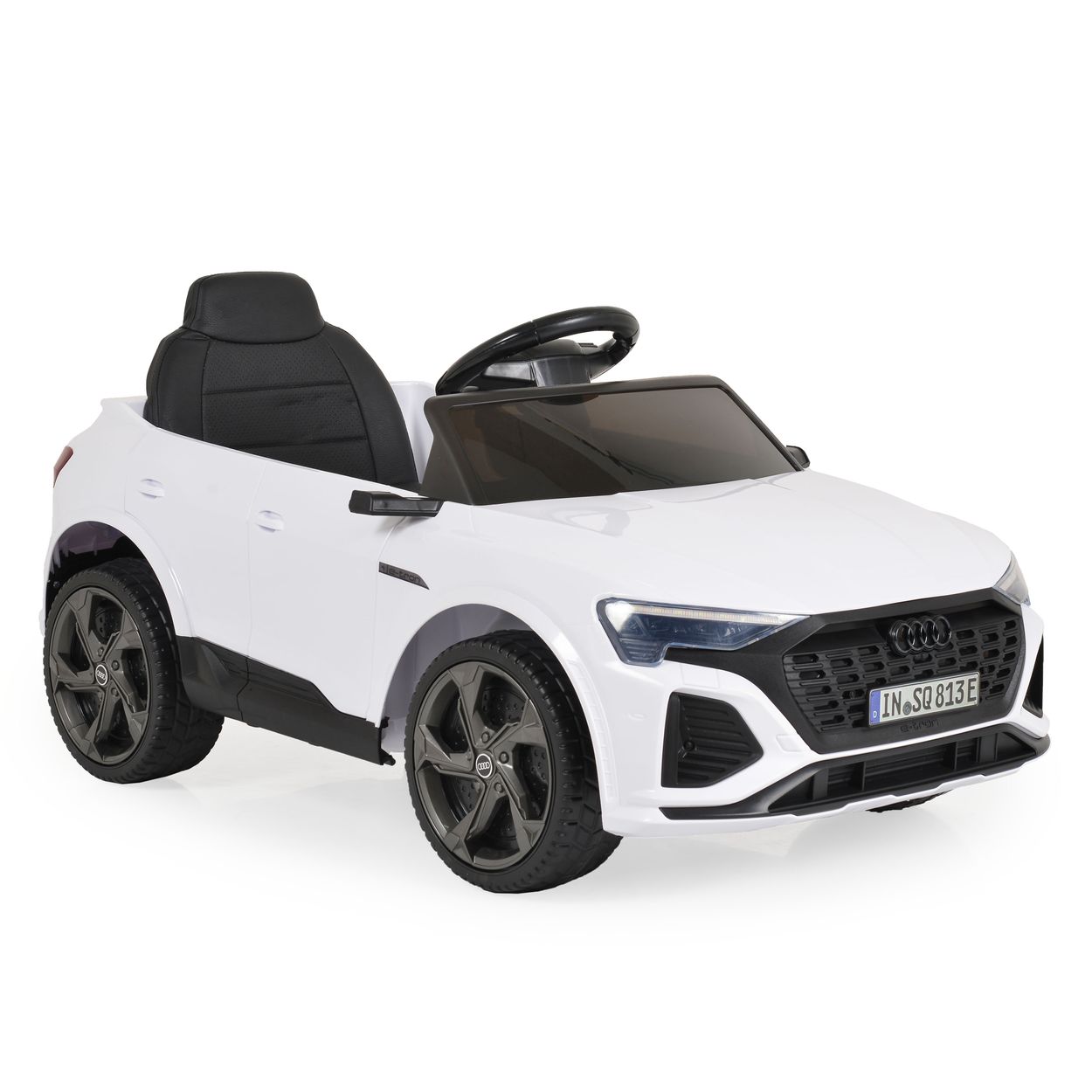 Moni Kinder Elektroauto Audi SQ8 e-tron EVA-Reifen Musik Licht MP3-Eingang Gurt wei&szlig; 2 