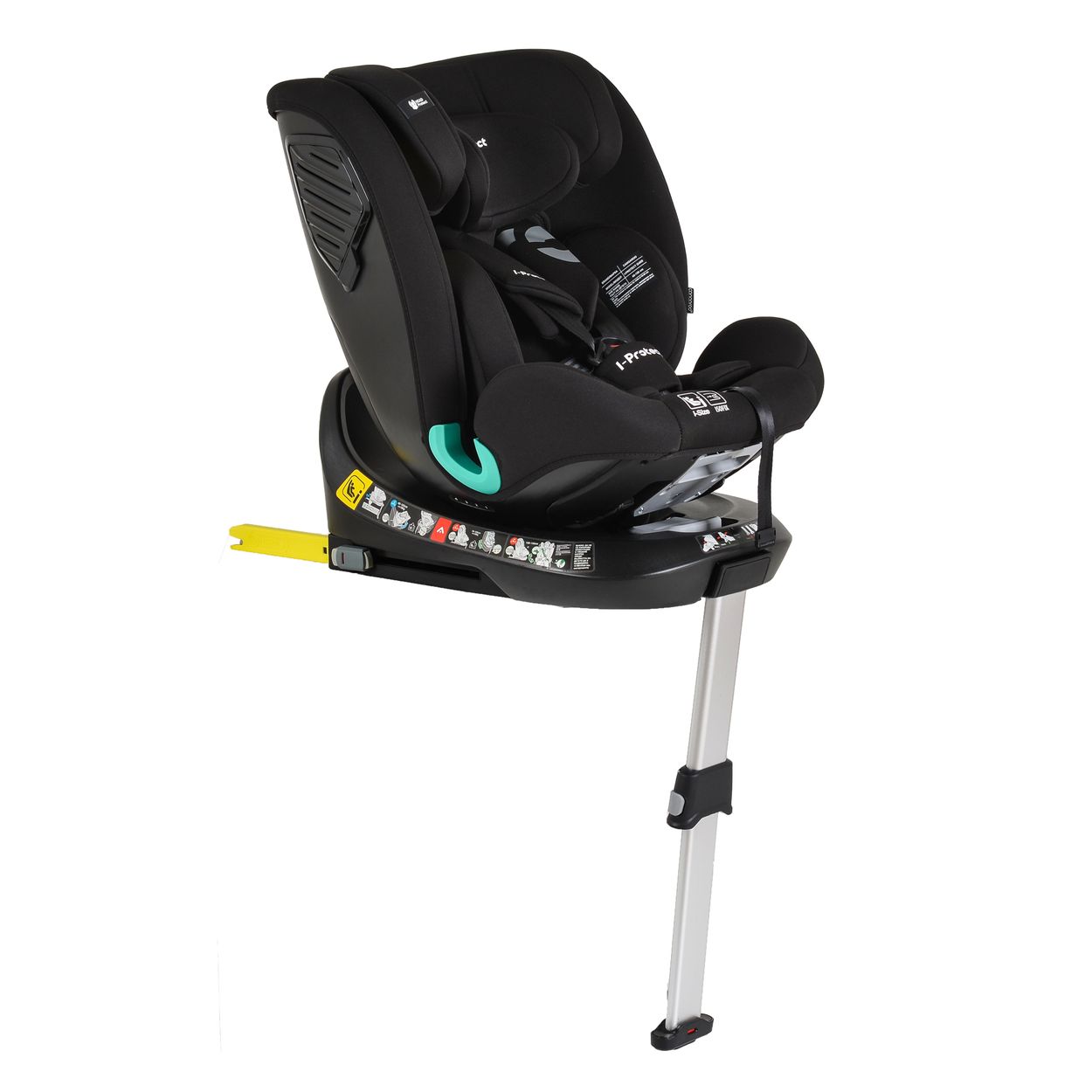 Cangaroo Kindersitz i-Protect i-Size (40-150cm) Gruppe 0+/1/2/3 St&uuml;tzfu&szlig; Isofix schwarz 