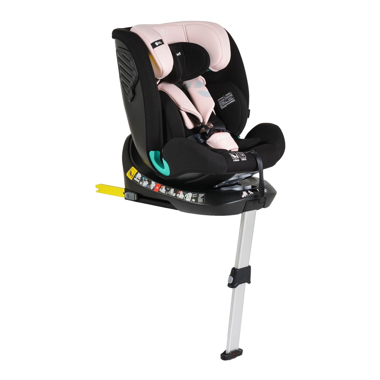 Kindersitz i-Protect i-Size (40-150cm) Gruppe 0+/1/2/3 Stützfuß Isofix rosa
