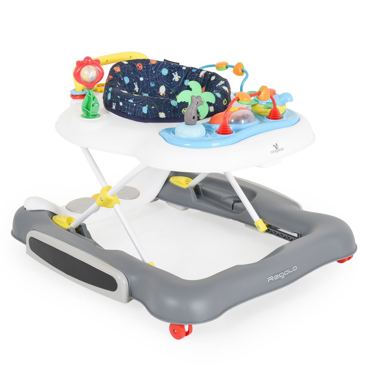Cangagroo Lauflernhilfe Regalo 4 in 1 Wippe Hopser, Spielcenter, Musik, klappbar blau