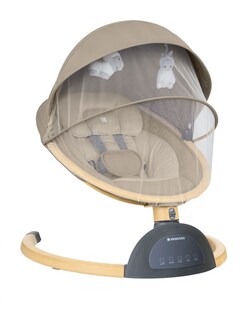 Kikka boo Babywippe Ashlee elektrisch Seitwärtsschaukel Musik Moskitonetz Timer beige 
