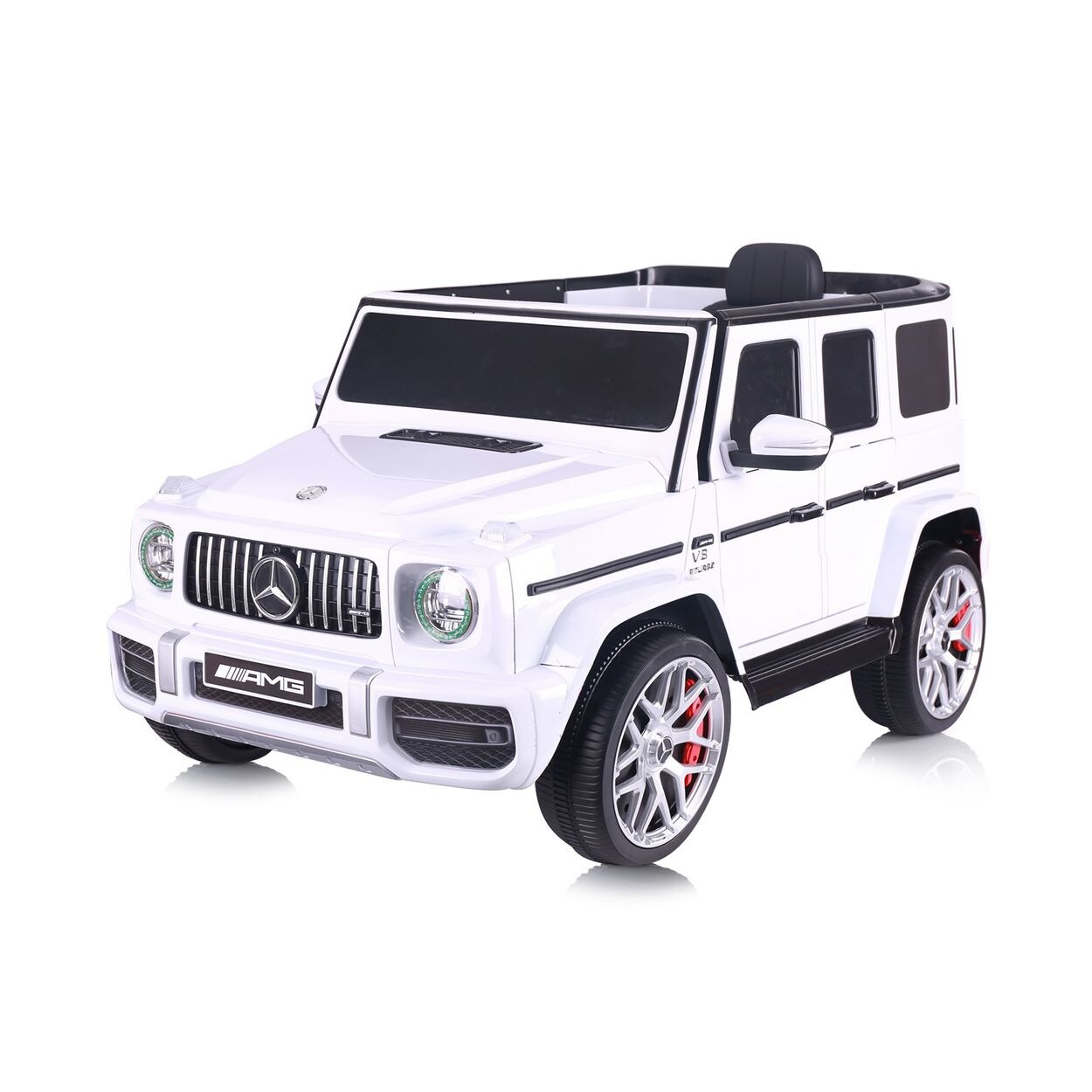 Kinder Elektroauto SUV Mercedes-Benz AMG G63 Radio Vierradfederung MP3 weiß schwarz