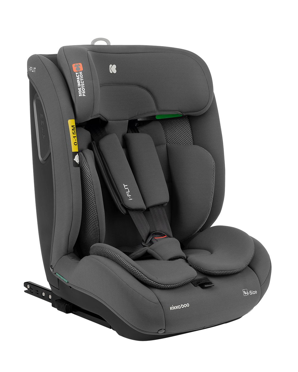 Kikka boo Kindersitz i-Flit i-Size (76-150cm) Isofix Kopfst&uuml;tze verstellbar SPS dunkelgrau 