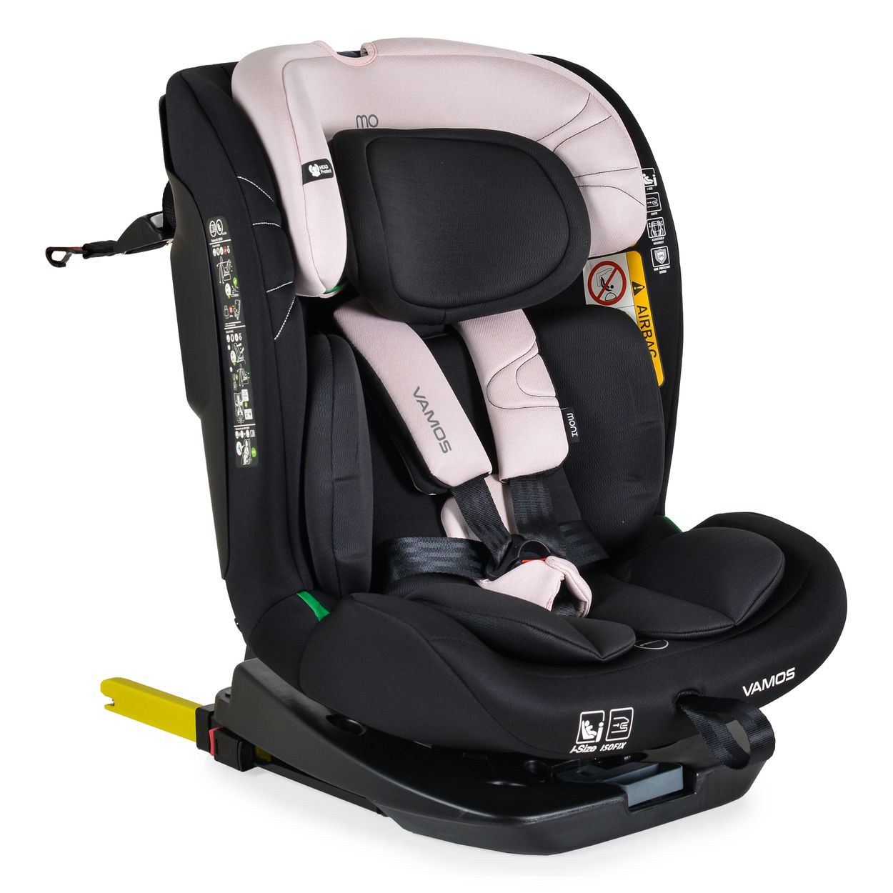Moni Kindersitz Vamos i-Size (40-150cm) Gruppe 0/1/2/3 Isofix Top Tether Gurt rosa 