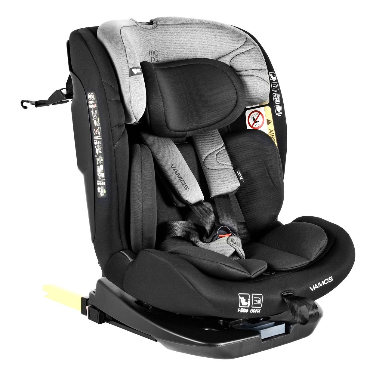 Kindersitz Vamos i-Size (40-150cm) Gruppe 0/1/2/3 Isofix Top Tether Gurt grau