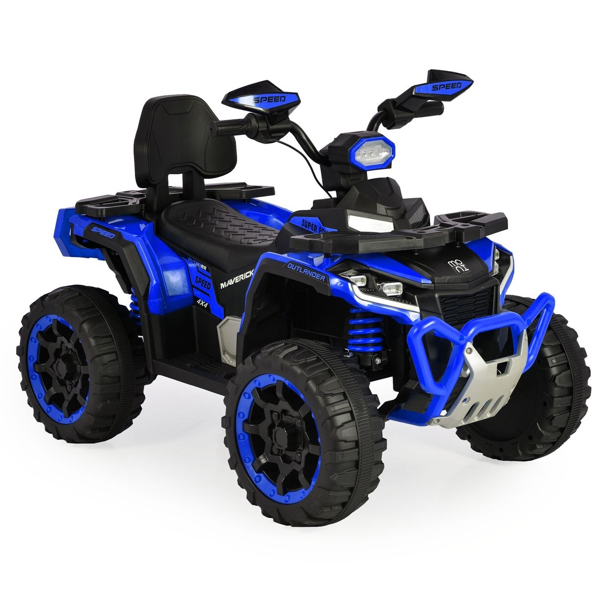 Kinder Elektroquad Speed Kunststoffreifen Fernbedienung Scheinwerfer Musik blau