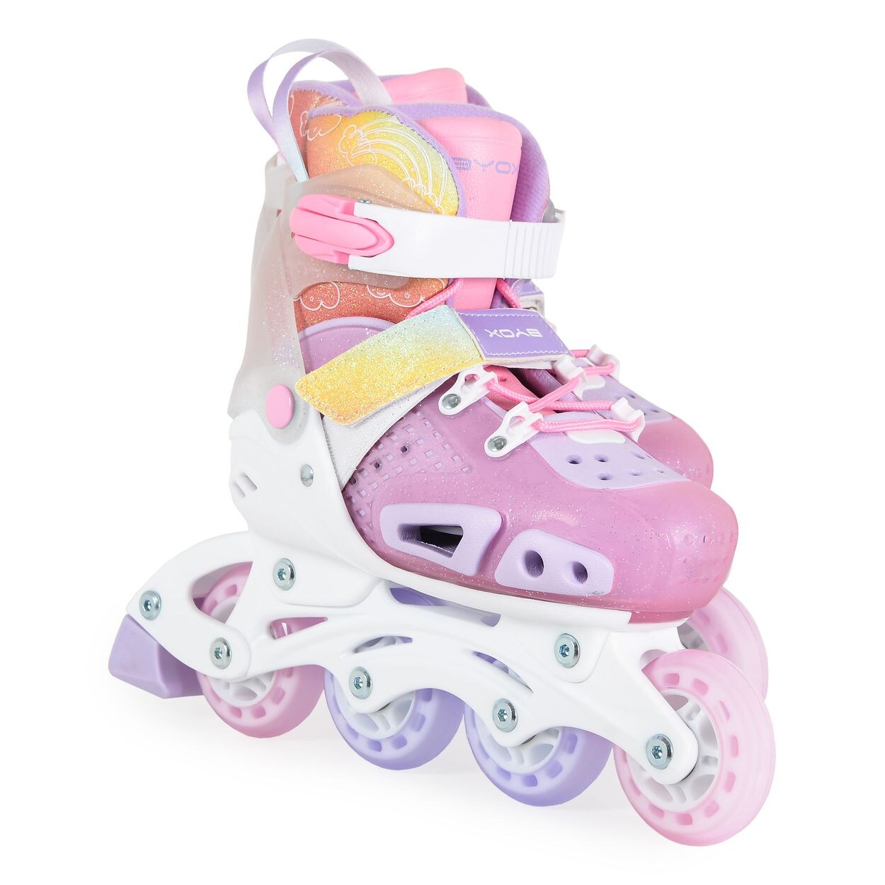 Inliner Dizzy pink Glitzer PU-Räder Stoßdämpfer ABEC-5-Lager verstellbar XS (Gr. 29-33)