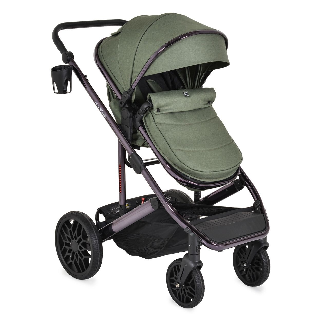 Kombikinderwagen 3 in 1 all Road umbaubar Babyschale Sportsitz Tragetasche grün