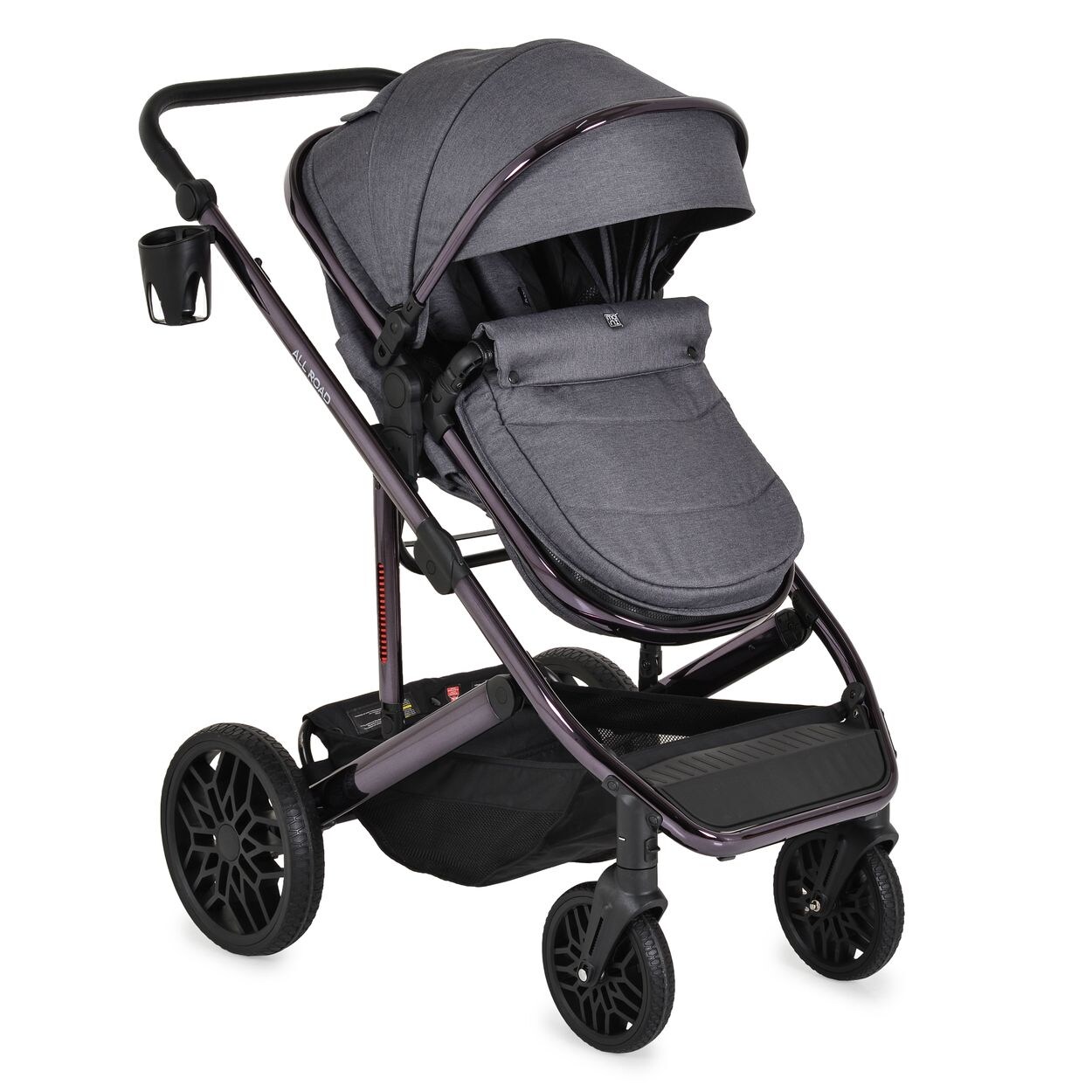 Kombikinderwagen 3 in 1 all Road umbaubar Babyschale Sportsitz Tragetasche grau
