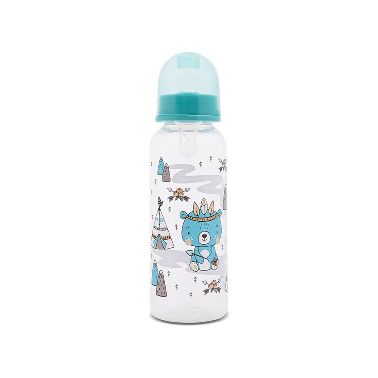 Baby Care Babyflasche Simple 250 ml Tiere, Sauger Gr&ouml;&szlig;e 0+, Deckel, ab Geburt hellblau 