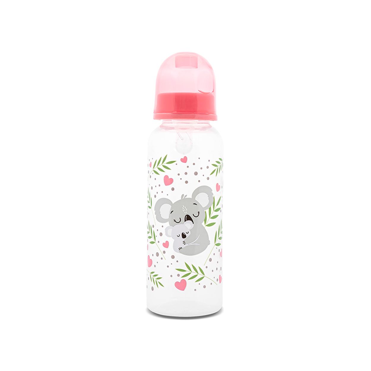 Baby Care Babyflasche Simple 250 ml Tiere, Sauger Gr&ouml;&szlig;e 0+, Deckel, ab Geburt pink 