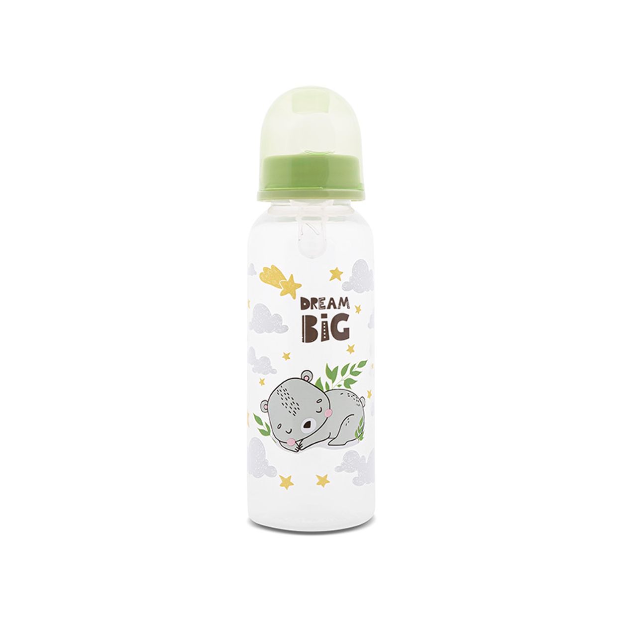 Baby Care Babyflasche Simple 250 ml Tiere, Sauger Gr&ouml;&szlig;e 0+, Deckel, ab Geburt hellgr&uuml;n 