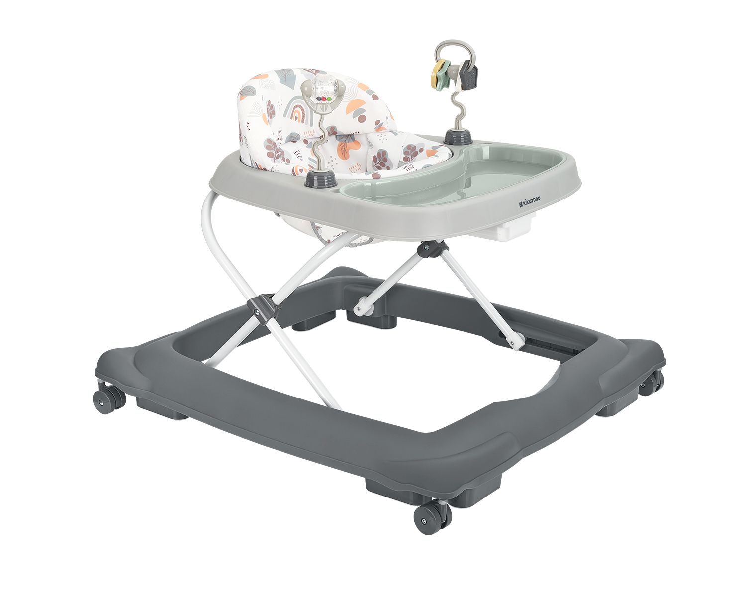 Kikka boo Lauflernhilfe Paleo, faltbar, h&ouml;henverstellbar, Stopper, R&auml;der drehbar grau 