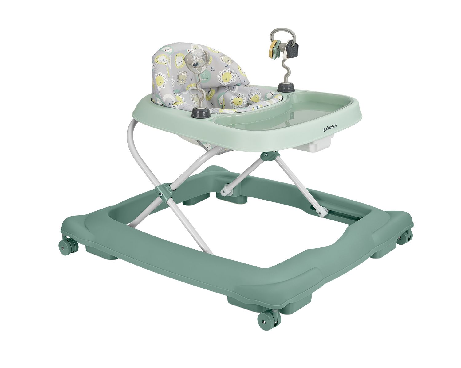 Kikka boo Lauflernhilfe Paleo, faltbar, h&ouml;henverstellbar, Stopper, R&auml;der drehbar gr&uuml;n 