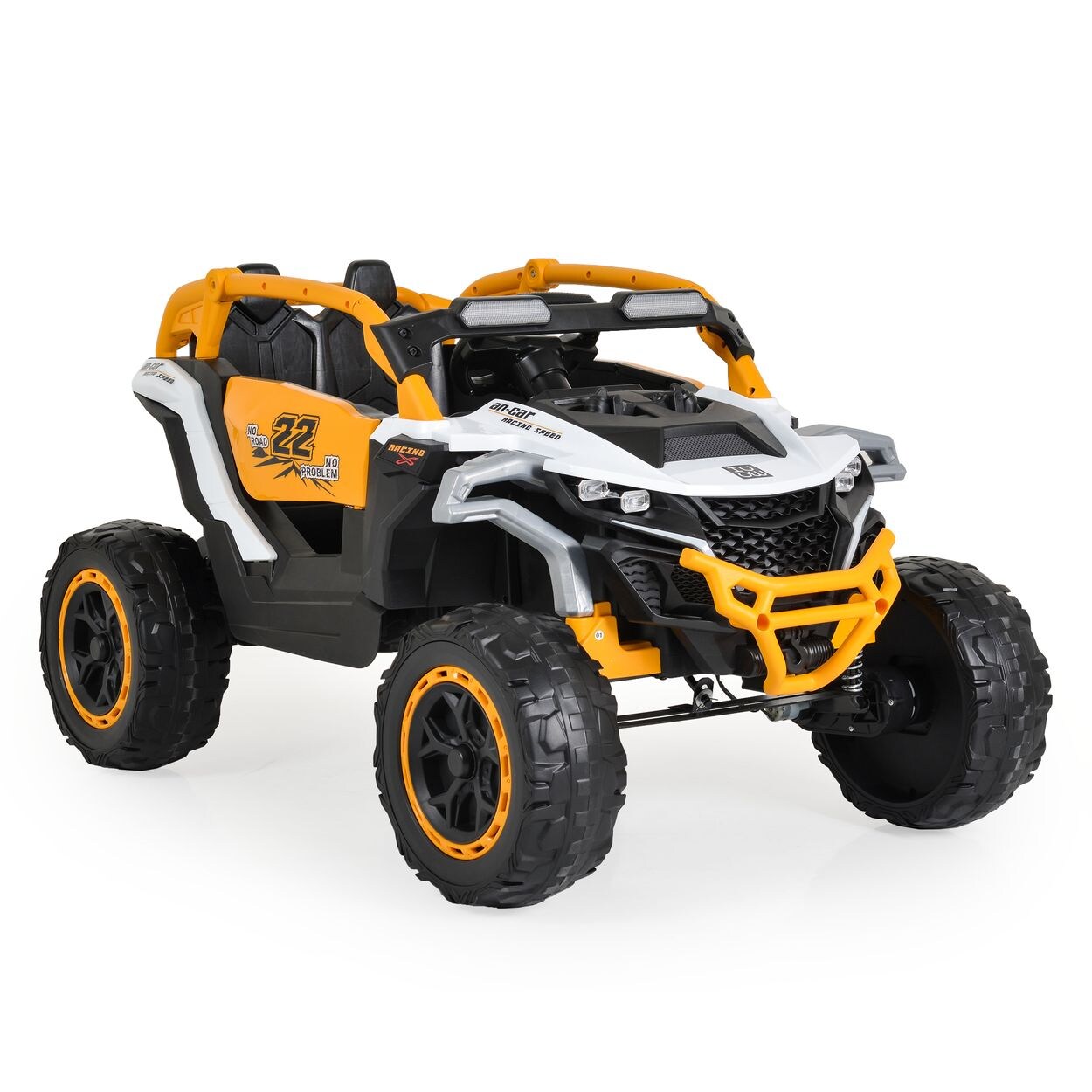 Kinder Elektrofahrzeug SUV Arizona EVA-Reifen Fernbedienung Lichter Musik weiß orange