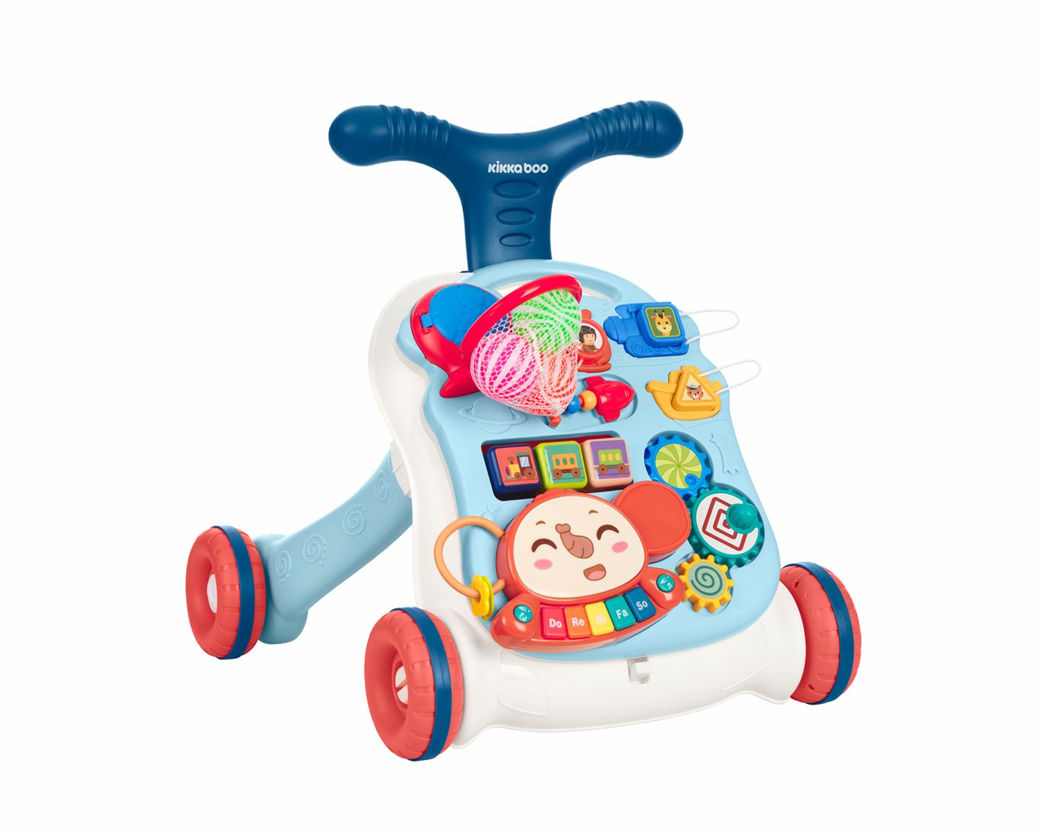 Kikkaboo Laufwagen 2 in 1 Grow Spieltisch Motorikspielcenter Musik Lichtfunktion hellblau 