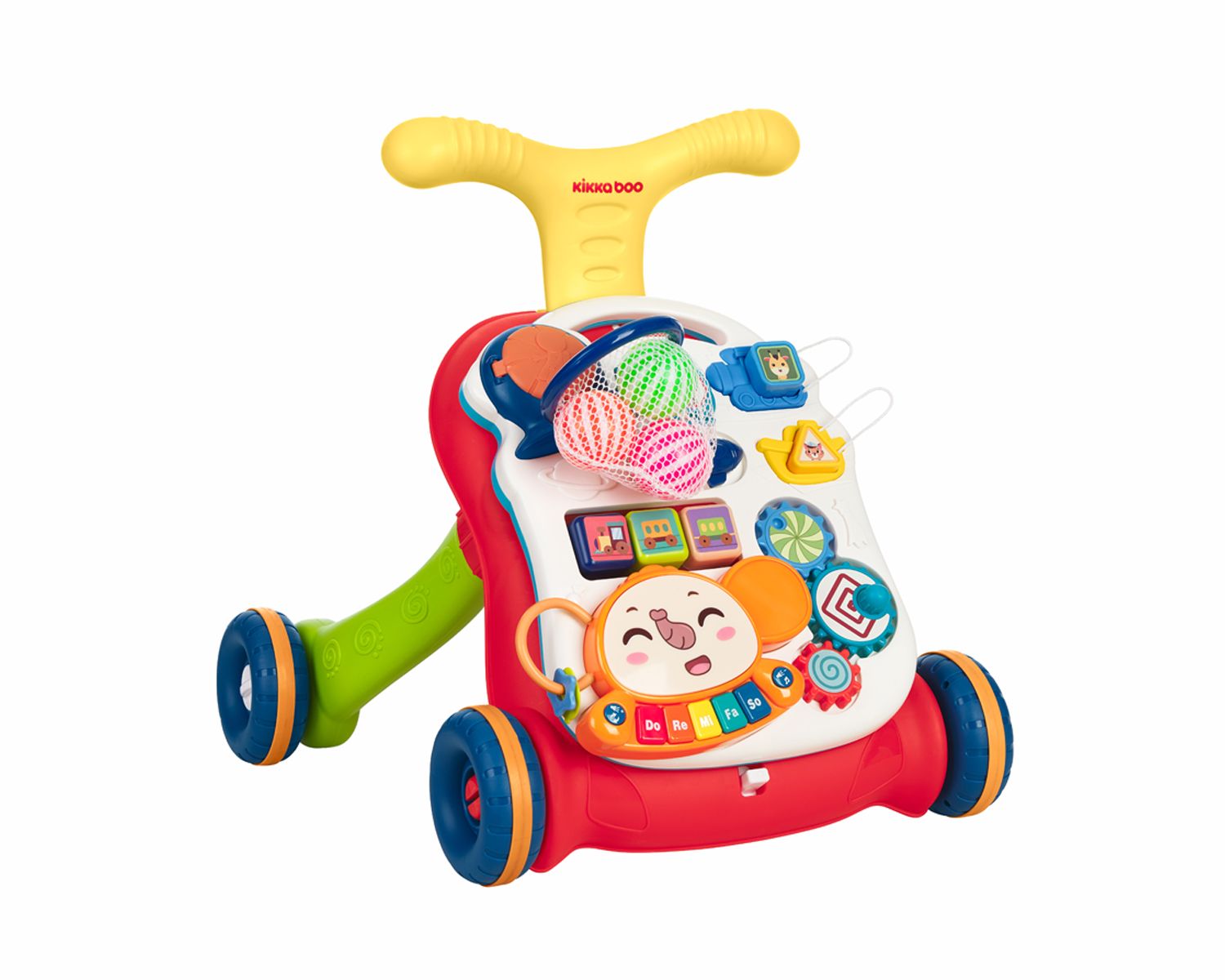 Kikkaboo Laufwagen 2 in 1 Grow Spieltisch Motorikspielcenter Musik Lichtfunktion gelb 