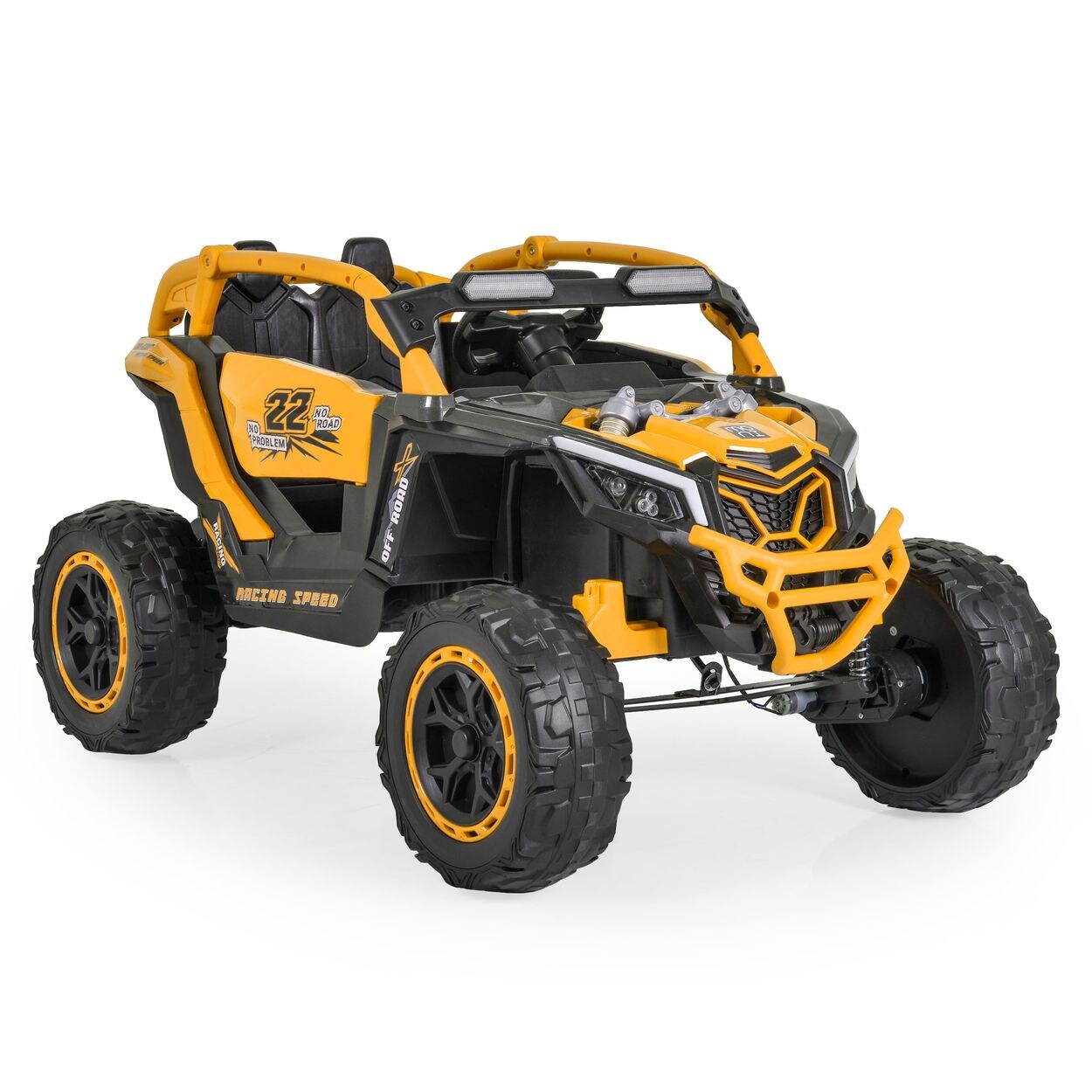 Kinder Elektrofahrzeug Jeep Kansas, EVA-Reifen, Fernbedienung, Musik, Gurt orange