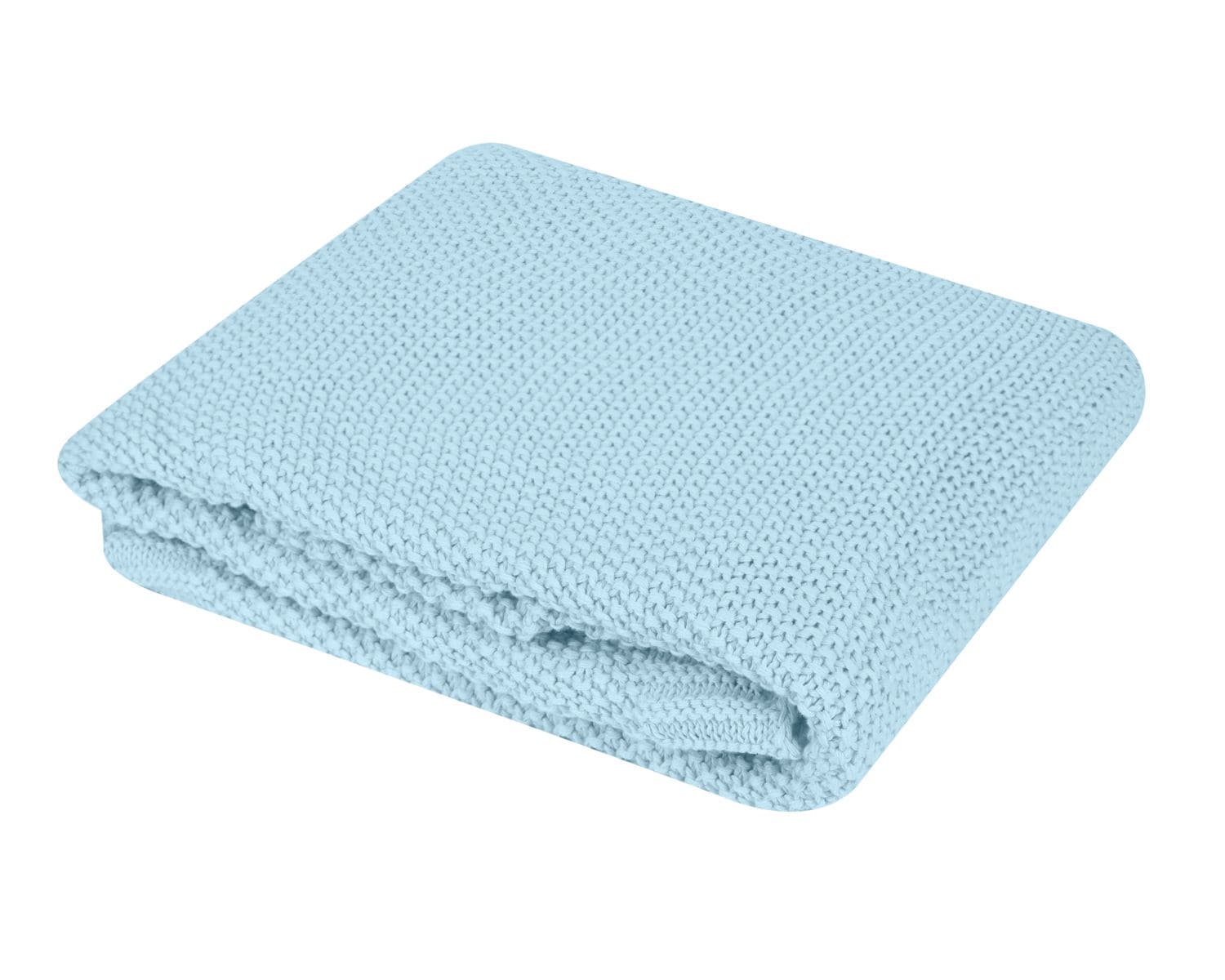 Kikka boo Babydecke Dream Big gestrickt,100% Baumwolle 100 x 75 cm Kuscheldecke blau 