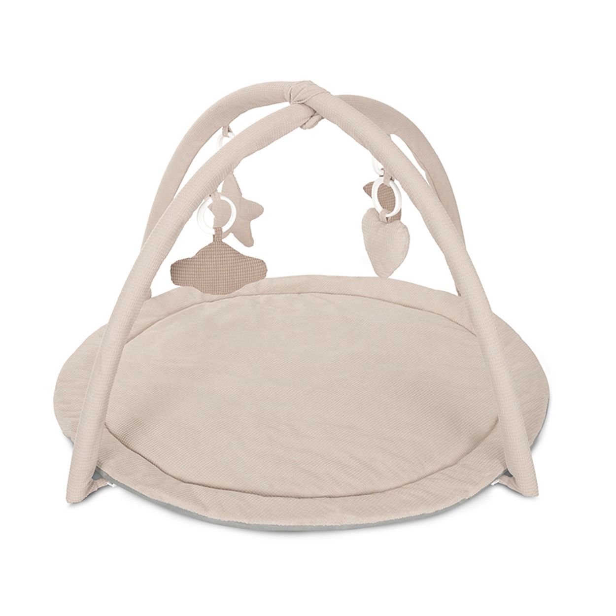 Lorelli Spielbogen Moments Rassel, Greifling, vier Spielzeugen zum Abnehmen beige 