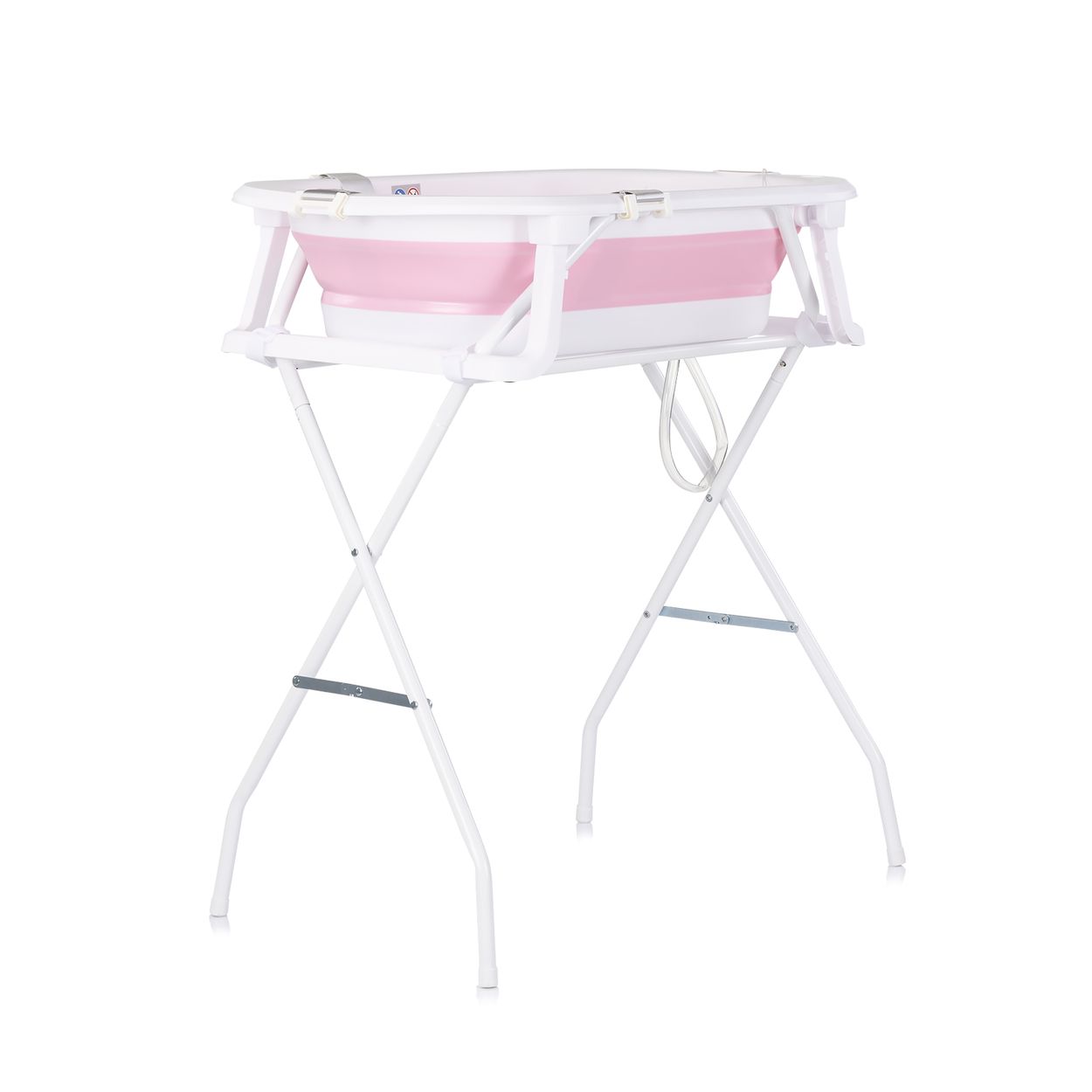 Chipolino Babybadewanne-Set Malibu 78 cm, St&auml;nder, klappbar, Thermometer, Ablauf rosa 