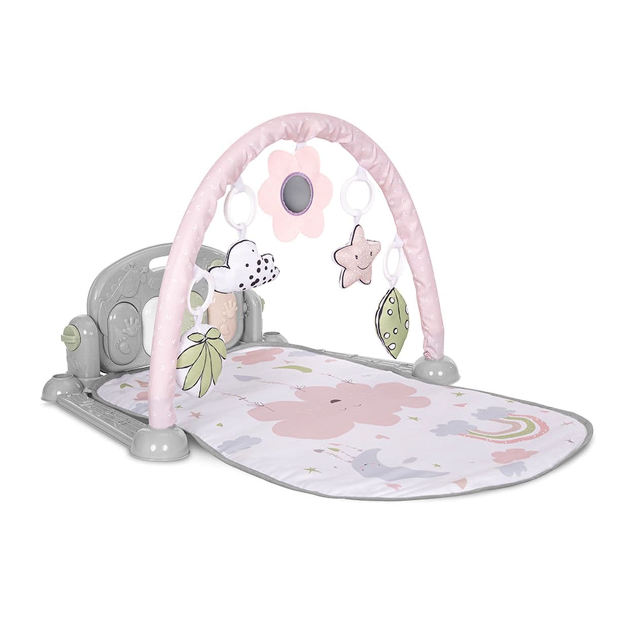 Lorelli Spielbogen mein erstes Klavier Krabbeldecke, Musik, Piano, Pl&uuml;schfiguren rosa 