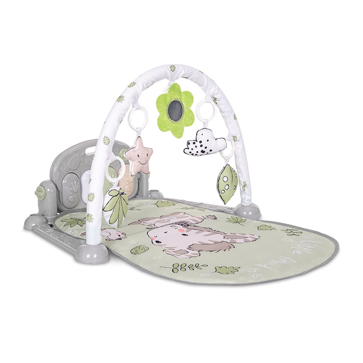 Lorelli Spielbogen mein erstes Klavier Krabbeldecke, Musik, Piano, Pl&uuml;schfiguren gr&uuml;n 