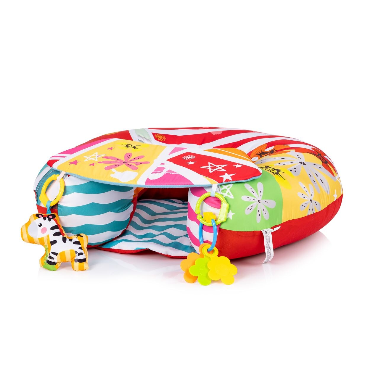 Chipolino Babykissen 2 in 1 Spielkissen, Greiflinge, Kuschelkissen, Sitzkissen bunt