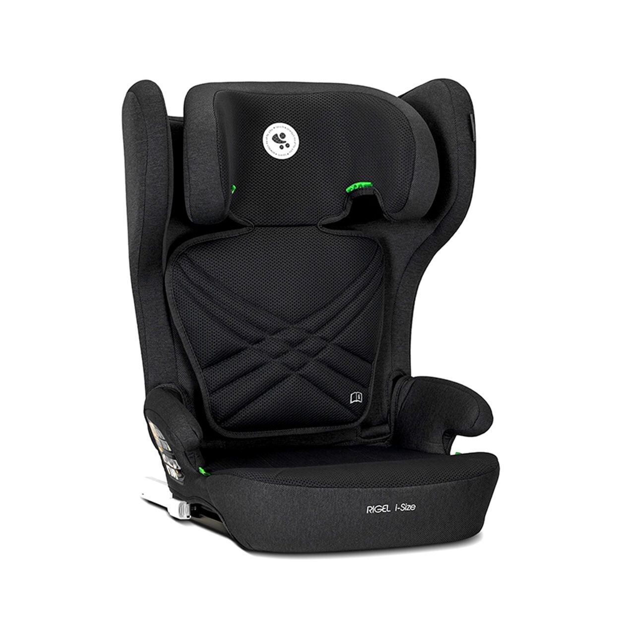 Kindersitz Rigel i-Size (100-150cm) Gruppe 2/3 faltbar Isofix Kopfstütze schwarz