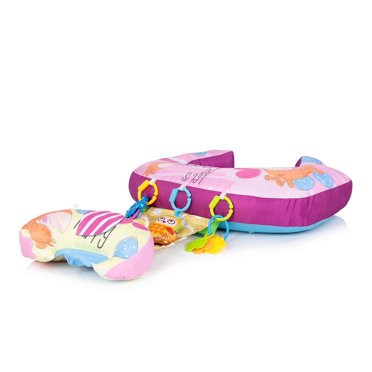 Chipolino Babykissen 5 in 1 Stillkissen, Spielkissen, Greiflinge, St&uuml;tzkissen pink 