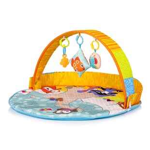 Chipolino Spielbogen Krabbeldecke Tiere Beißring Rassel Plüschkissen ab Geburt gelb 