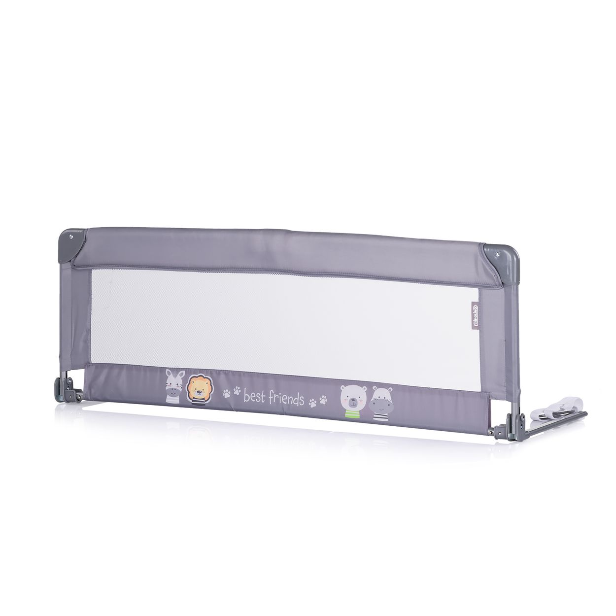 Chipolino Bettschutzgitter 140 x 40 cm klappbar, verstellbare Gurte, Netzgewebe grau 