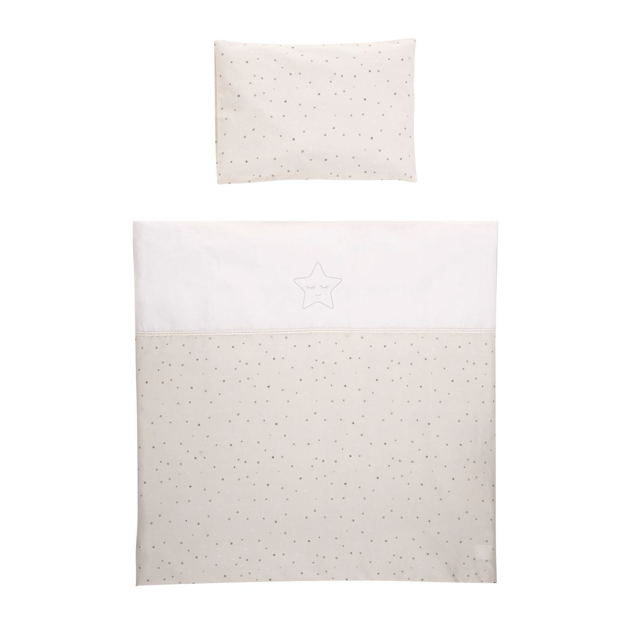 Lorelli Baby-Bettw&auml;sche 7-teiliges Set First Dreams Decke Kissen Laken Himmel beige Sterne 