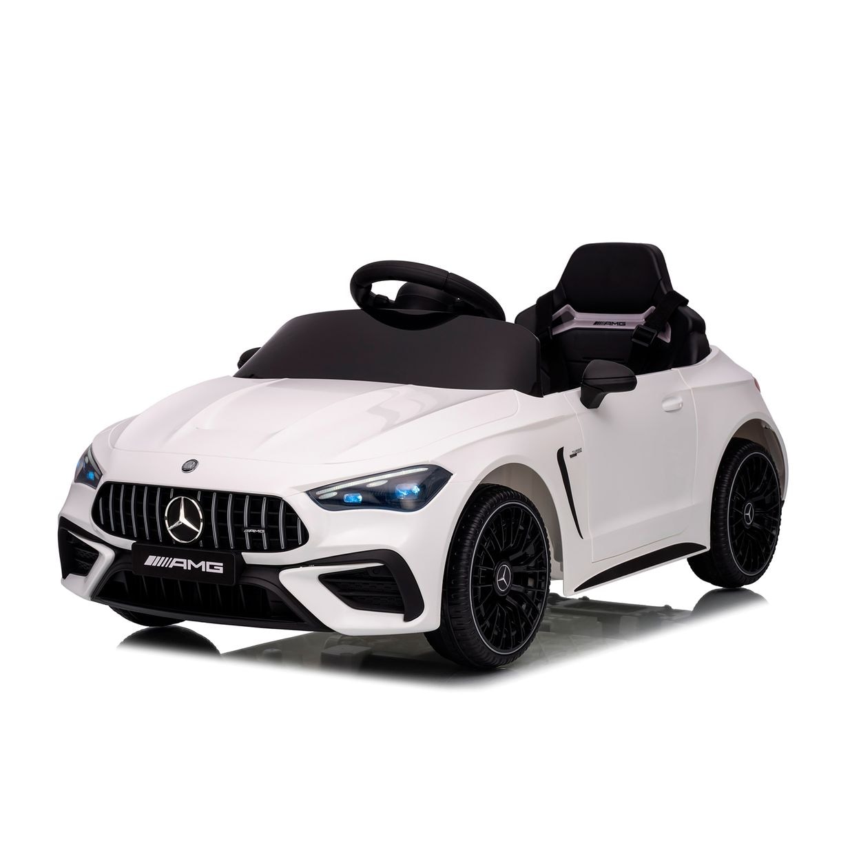Chipolino Kinder Elektroauto Mercedes AMG CLE 53 Fernbedienung Sto&szlig;d&auml;mpfer LED wei&szlig; 