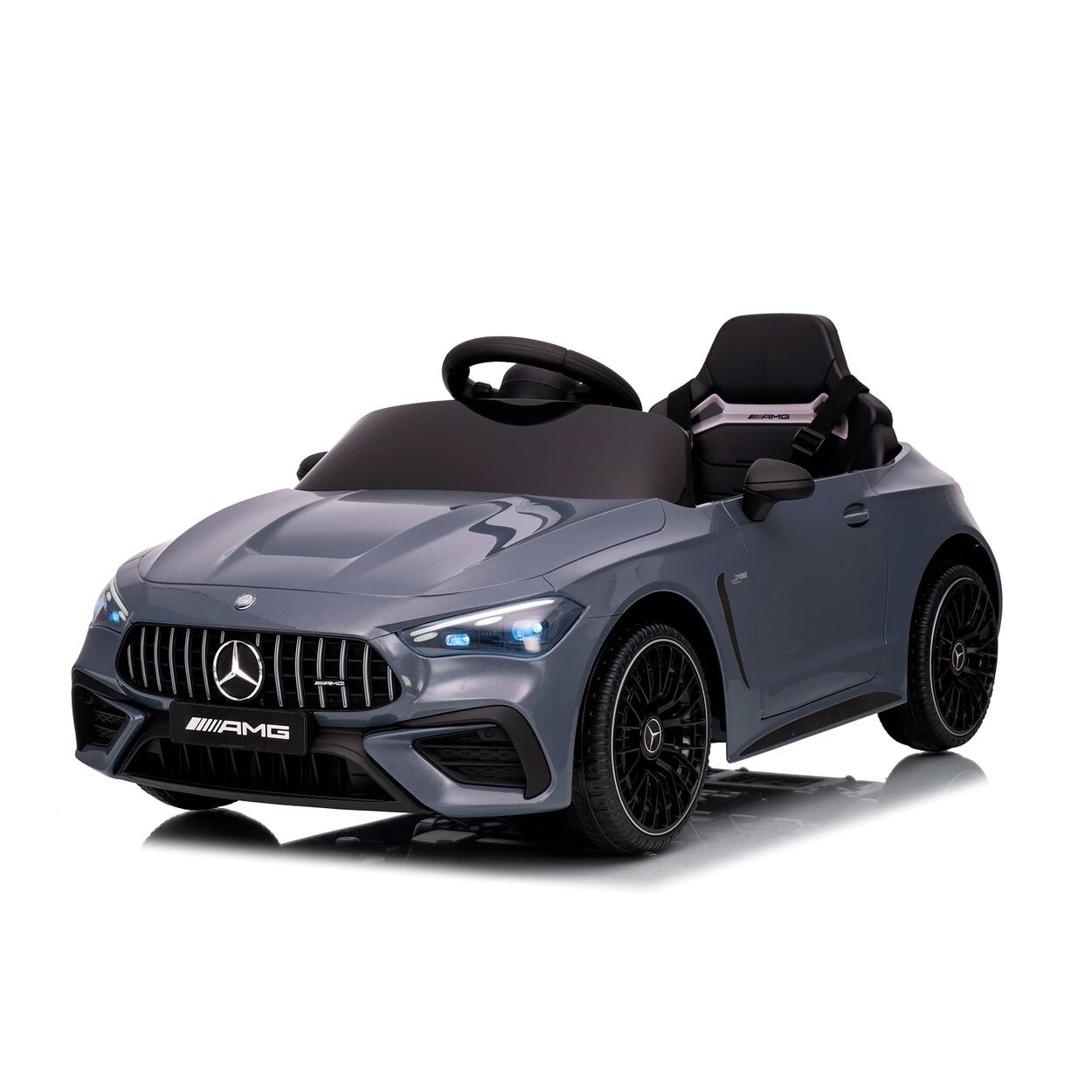 Chipolino Kinder Elektroauto Mercedes AMG CLE 53 Fernbedienung Sto&szlig;d&auml;mpfer LED grau 