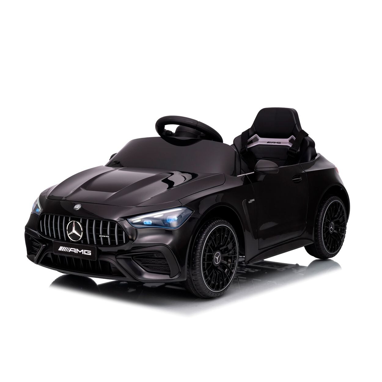 Chipolino Kinder Elektroauto Mercedes AMG CLE 53 Fernbedienung Sto&szlig;d&auml;mpfer LED schwarz 