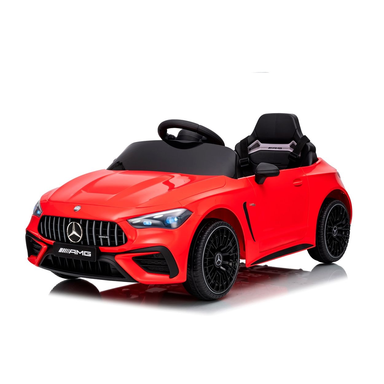 Chipolino Kinder Elektroauto Mercedes AMG CLE 53 Fernbedienung Sto&szlig;d&auml;mpfer LED rot 