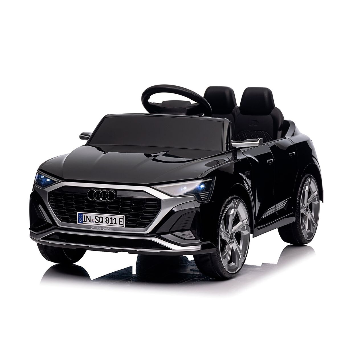 Chipolino Kinder Elektroauto SUV Audi SQ8 Fernbedienung Doppelmotorantrieb Gurt schwarz 