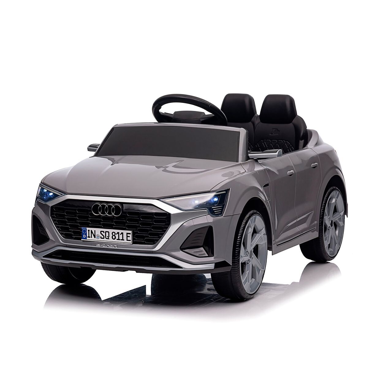Chipolino Kinder Elektroauto SUV Audi SQ8 Fernbedienung Doppelmotorantrieb Gurt grau 